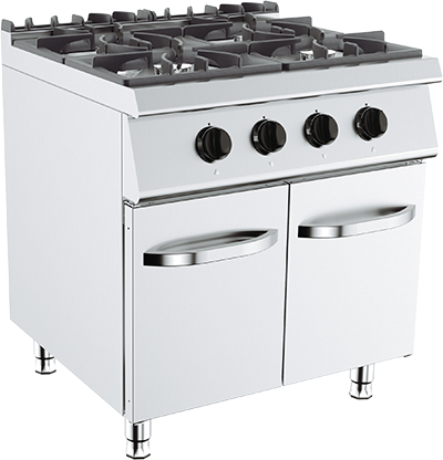 GGA Grande Distribuzione | attrezzature ristorazione-Cucina 4 Fuochi – A Gas – 2 x 3