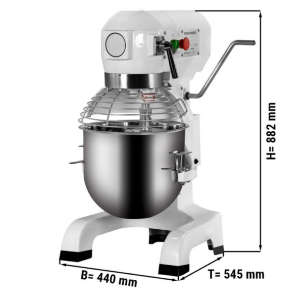 Impastatrice planetaria da terra 27 litri - 545 x 440 x 882 mm