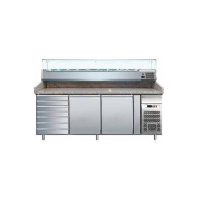 Banco Pizza TN Profondità 80 cm 2 Porte 60x40 e Cassettiera