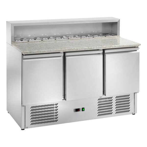 Saladette refrigerata statica GN1/1 per pizza Temperatura +2 ÷ +8°C mm 1365x700x1075h