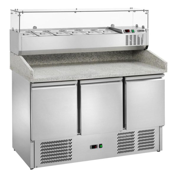 Saladette refrigerata statica GN1/1 per pizza Temperatura +2 ÷ +8°C mm 1400x700x1020h