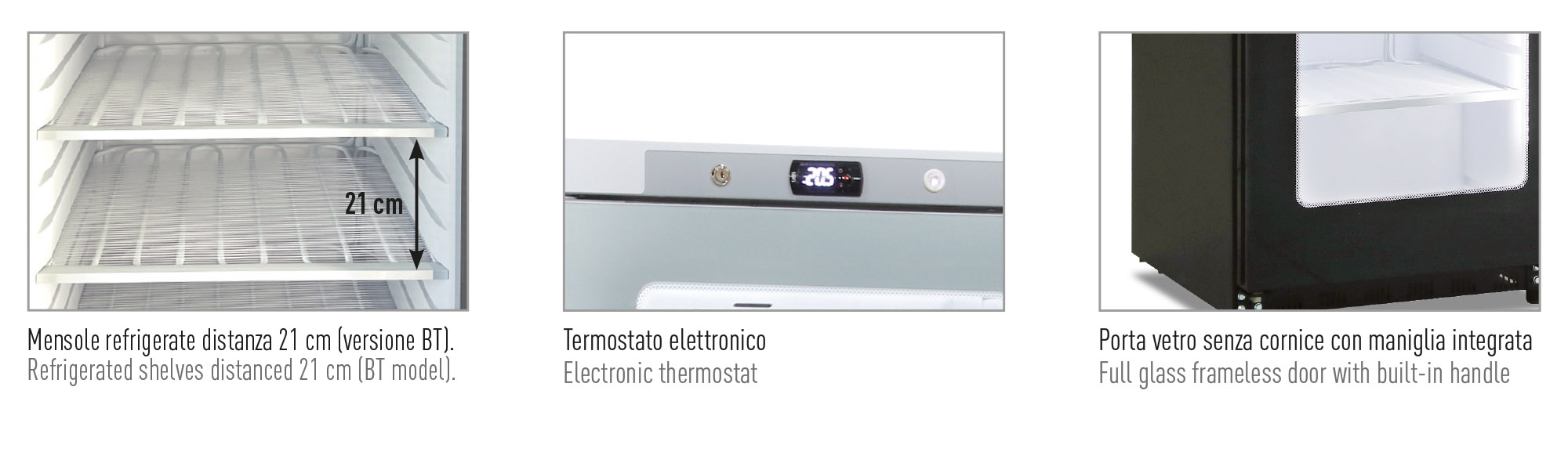 Armadio frigo statico con agitatore, porta vetro. Bassa temperatura -20 °C / -15 °C - immagine 2